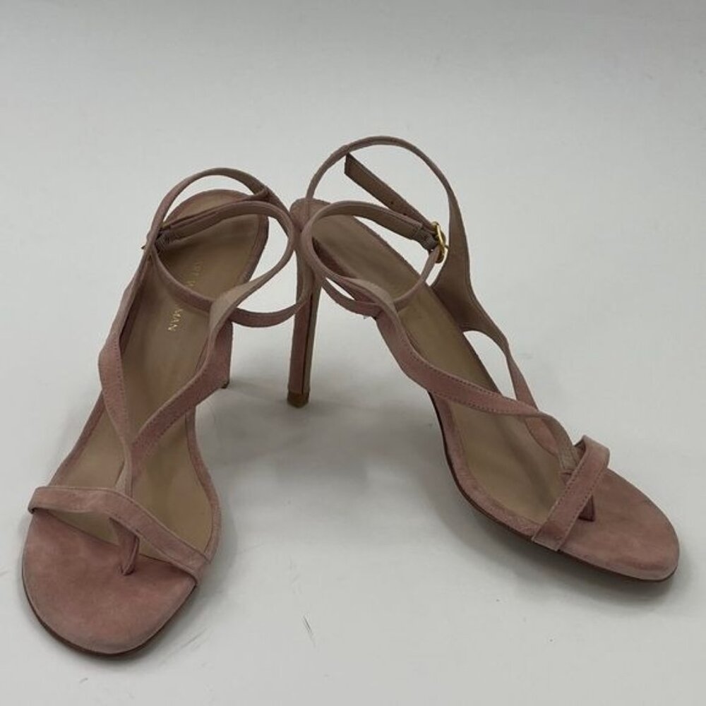 Stuart Weitzman Align Pink/blush Suede Heels Sandals -Size 7